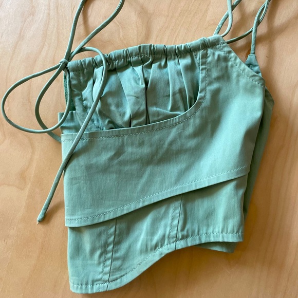 Princess Polly Tops - Safe green Corset top- US 2